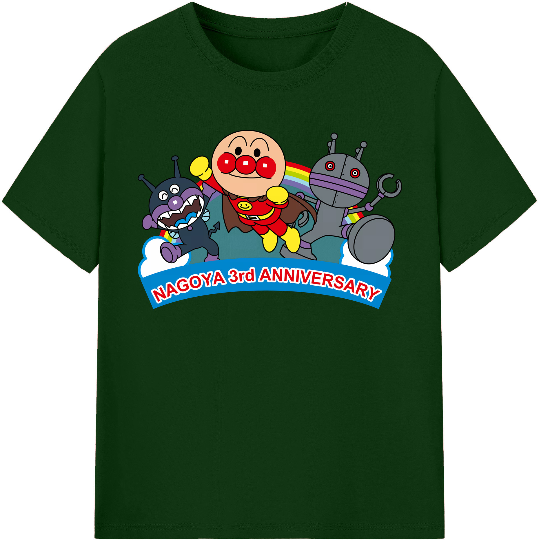 （画像用） アンパンマン Anpanman 綿100％半袖Tシャツ（フロントプリント）